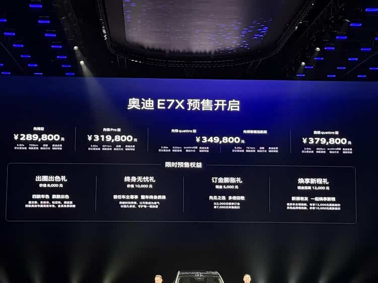 小米YU7的最强对手来了?奥迪E7X预售28.98万元起